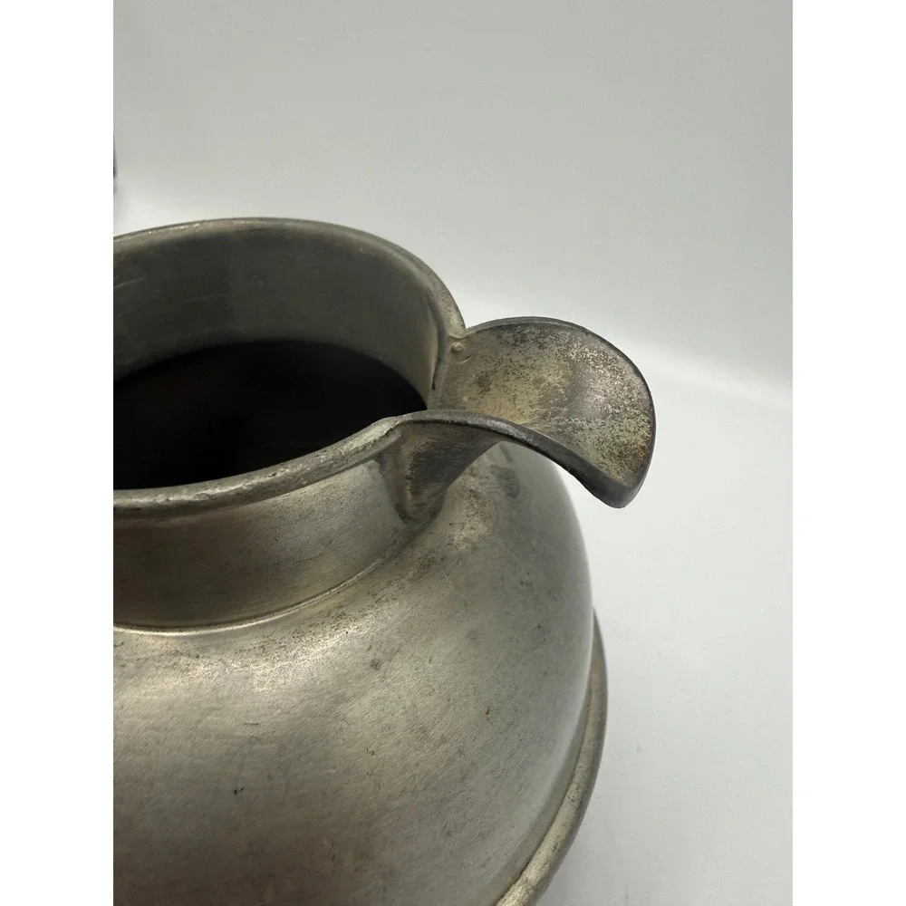 Vintage Reed & Barton 18-8 Stainless Steel Pitcher Wicker Handle Mid Century 9